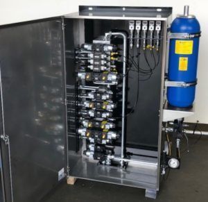 Hydraulic system for the transportation of tambours